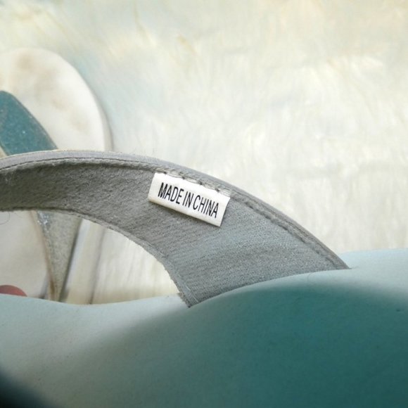 Silver & White Flip Flops - Picture 8 of 10